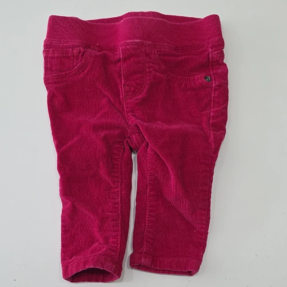 GAP + Little Treasure Pants Corduroy Polka Dot Legging Pink White Size 0-3M 3-6M